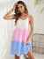 Damen Sommerkleid Farbblock Design mit Spaghetti-Trägern aus Polyester 3