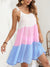 Damen Sommerkleid Farbblock Design mit Spaghetti-Trägern aus Polyester 4