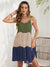 Damen Sommerkleid Farbblock Design mit Spaghetti-Trägern aus Polyester 6
