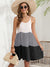 Damen Sommerkleid Farbblock Design mit Spaghetti-Trägern aus Polyester 9