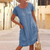 Damen Sommerkleid Lässig Leicht Atmungsaktiv mit Taschen 1
