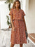 Damen Sommerkleid Vintage Stil mit Mittelärmeln und Leopardenprint 9