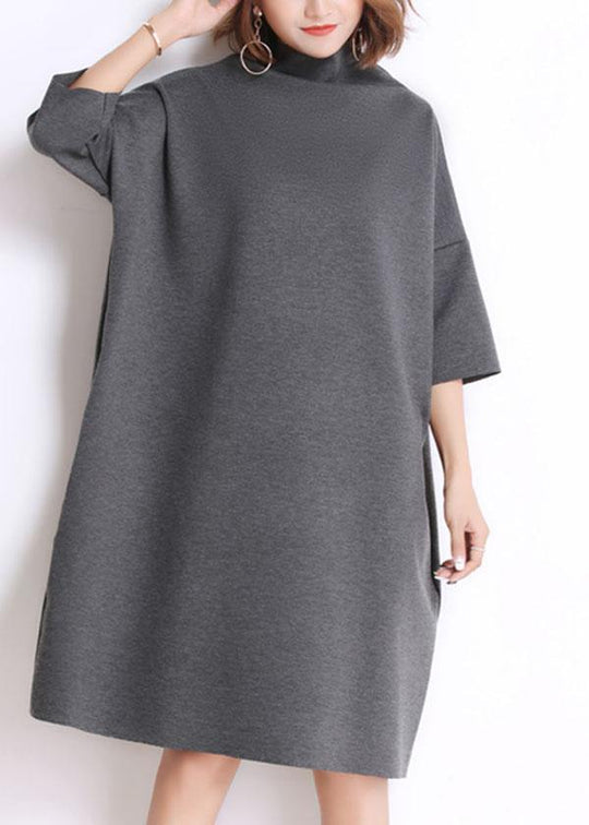 Damen Sommerkleid mit Rollkragen und halblangen Ärmeln für Partys und Freizeit 1
