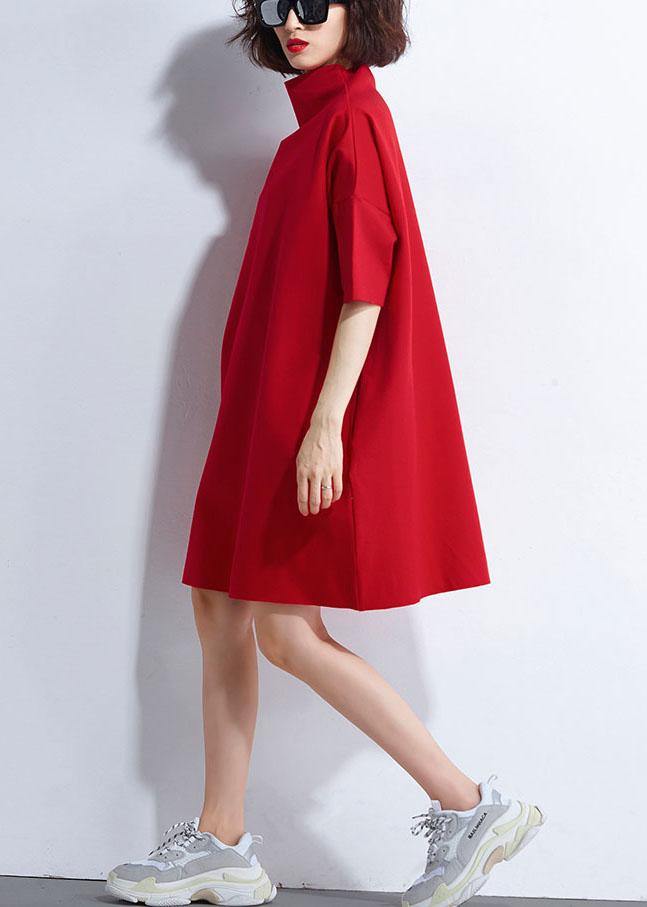 Damen Sommerkleid mit Rollkragen und halblangen Ärmeln für Partys und Freizeit 3