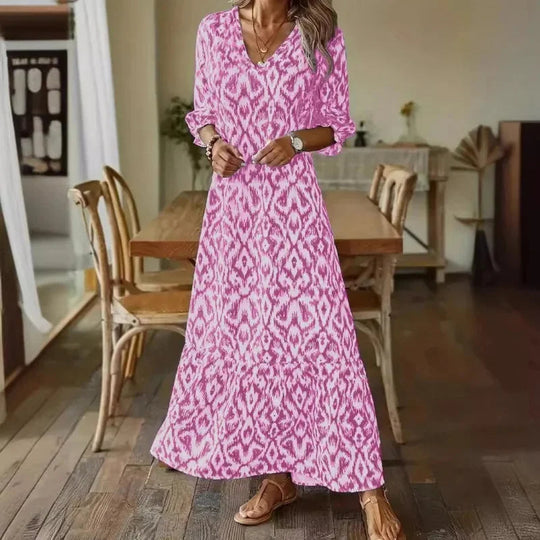 Damen Sommerkleid mit V-Ausschnitt und halben Ärmeln 6