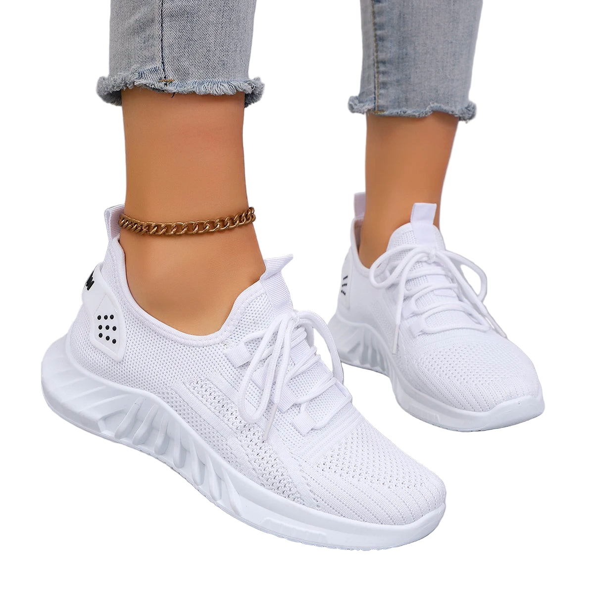 Damen Sportschuhe Atmungsaktiv Leicht Schnürung 0