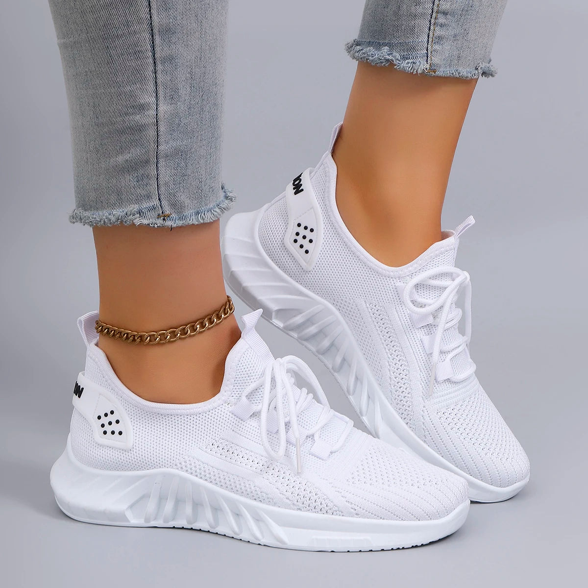 Damen Sportschuhe Atmungsaktiv Leicht Schnürung 2