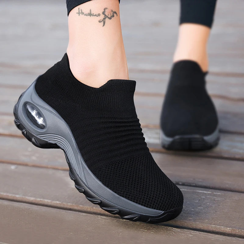 Damen Sportsocken Sneakers mit Dicke Sohle und Luftpolster 0