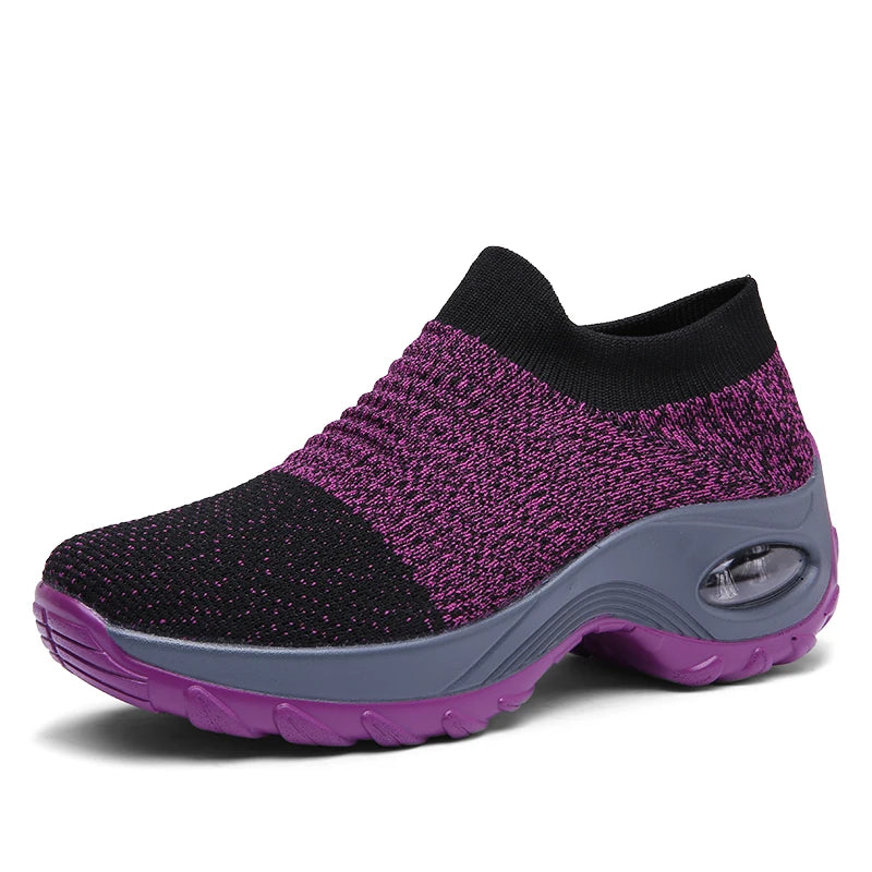 Damen Sportsocken Sneakers mit Dicke Sohle und Luftpolster 10