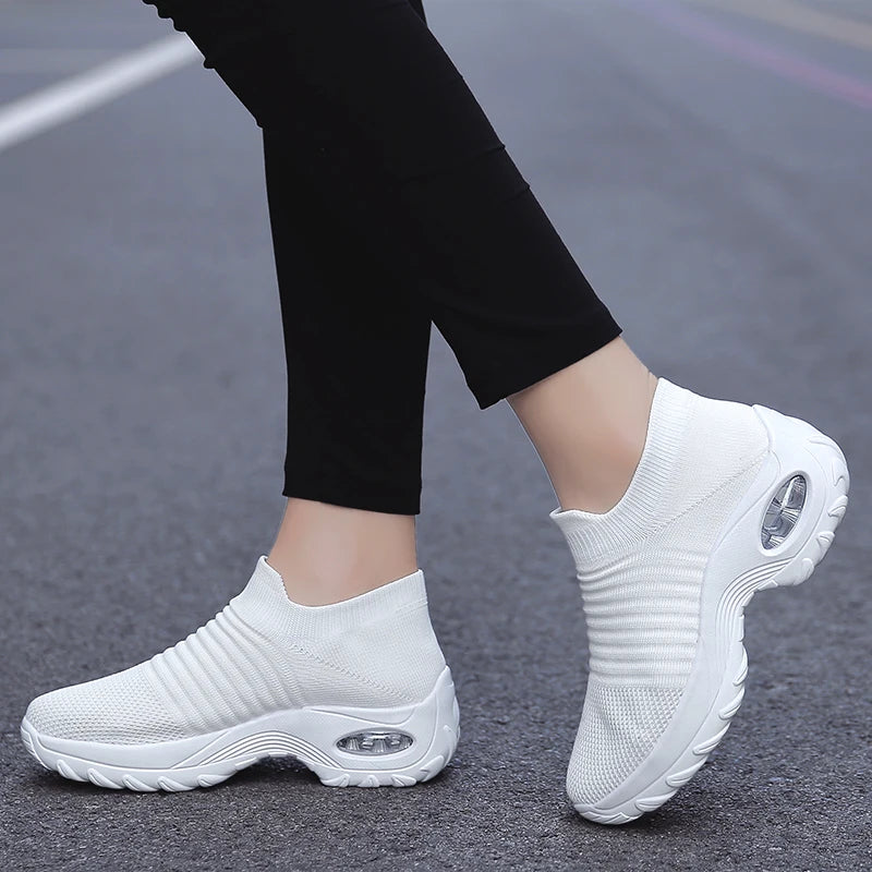 Damen Sportsocken Sneakers mit Dicke Sohle und Luftpolster 5