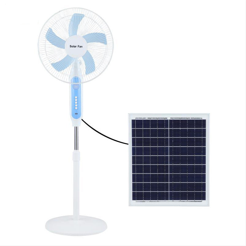 Damen Standventilator Solarbetrieben mit Fernbedienung und Höhenverstellung 0