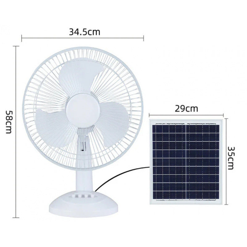 Damen Standventilator Solarbetrieben mit Fernbedienung und Höhenverstellung 3
