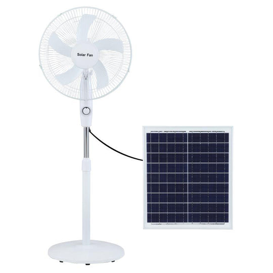 Damen Standventilator Solarbetrieben mit Fernbedienung und Höhenverstellung 7