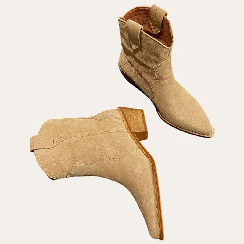Damen Stiefel Cowboylaarzen Suède Western Stil mit 5 cm Absatzhöhe 1