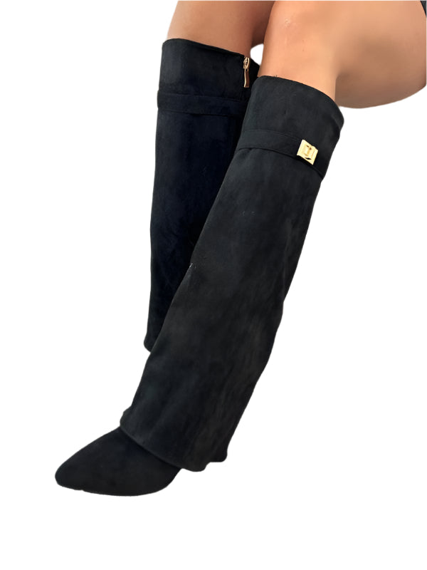 Damen Stiefel mit Block-Heel Schmeichelnde Silhouette für Herbst und Winter 0