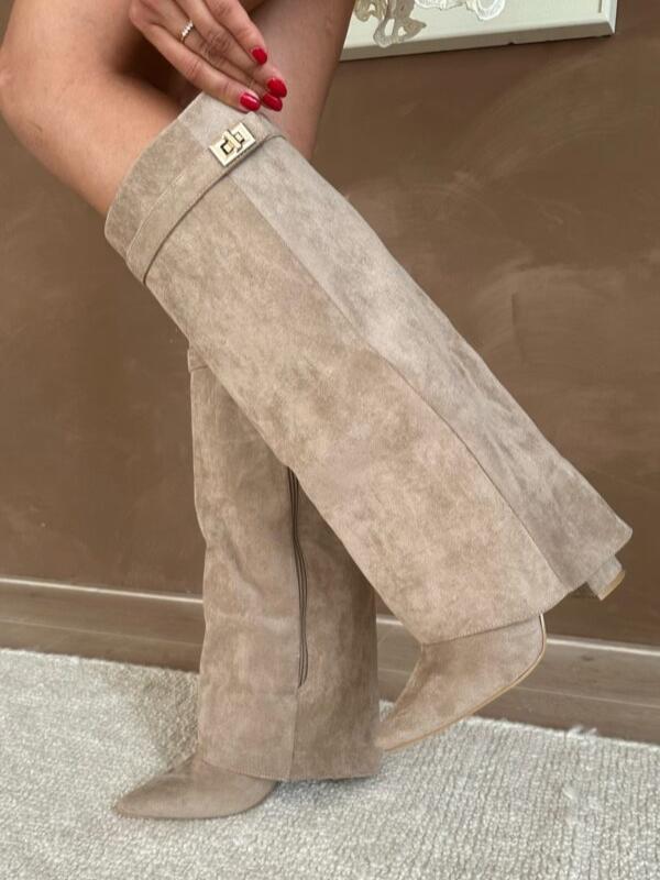 Damen Stiefel mit Block-Heel Schmeichelnde Silhouette für Herbst und Winter 8