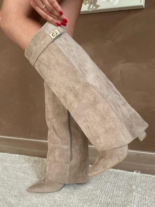 Damen Stiefel mit Block-Heel Schmeichelnde Silhouette für Herbst und Winter 8