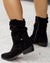 Damen Stiefeletten Niedriger Absatz Wildleder mit Reißverschluss 4