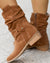 Damen Stiefeletten Niedriger Absatz Wildleder mit Reißverschluss 6