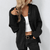 Damen Strickjacke Lang Mit Knopf Und Daunen Hochwertige Wolle 6