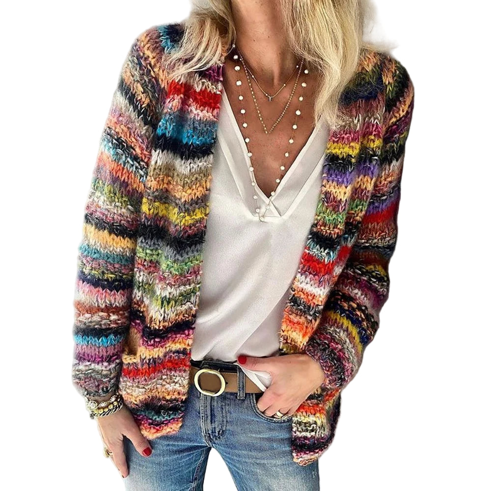 Damen Strickjacke Lässig Cardigan Aus Strick Für Herbst Und Winter 0