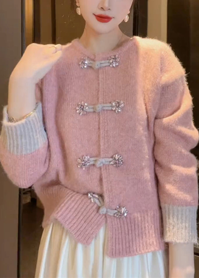 Damen Strickjacke O-Ausschnitt mit Chinesischen Knöpfen - Vielseitige Strickjacken für Herbst und Winter 3