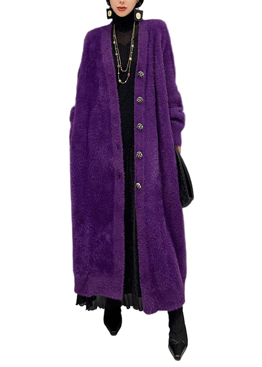 Damen Strickjacke Oversized mit V-Ausschnitt für Wintertage 0