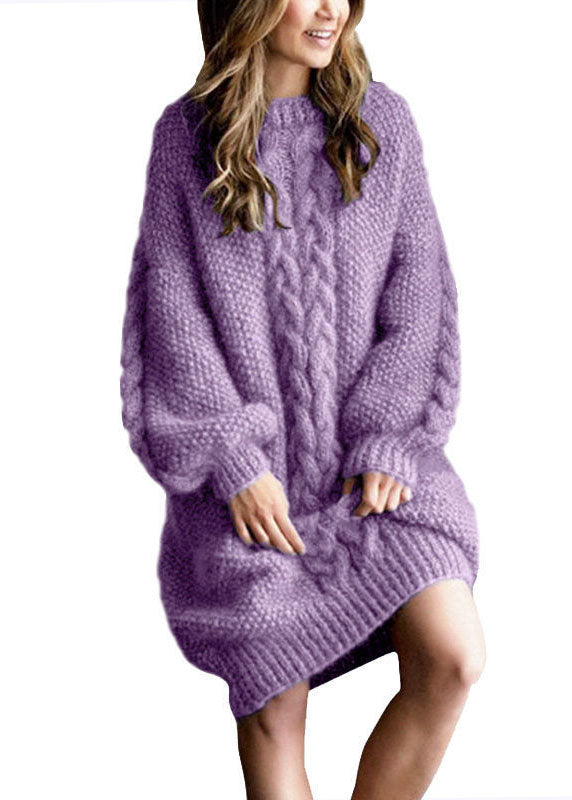 Damen Strickpulloverkleid Klassisch für Wintertage 1