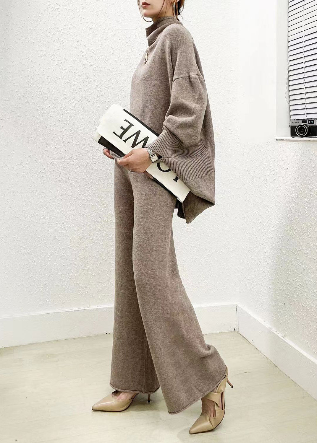 Damen Strickset Weites Bein Stilvoll und Bequem 1