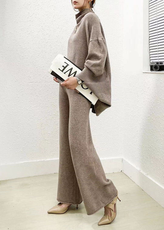 Damen Strickset Weites Bein Stilvoll und Bequem 1