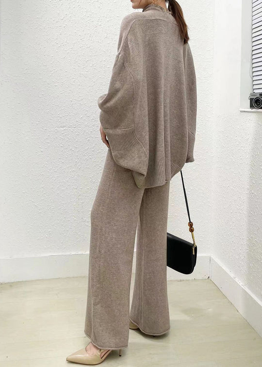 Damen Strickset Weites Bein Stilvoll und Bequem 2