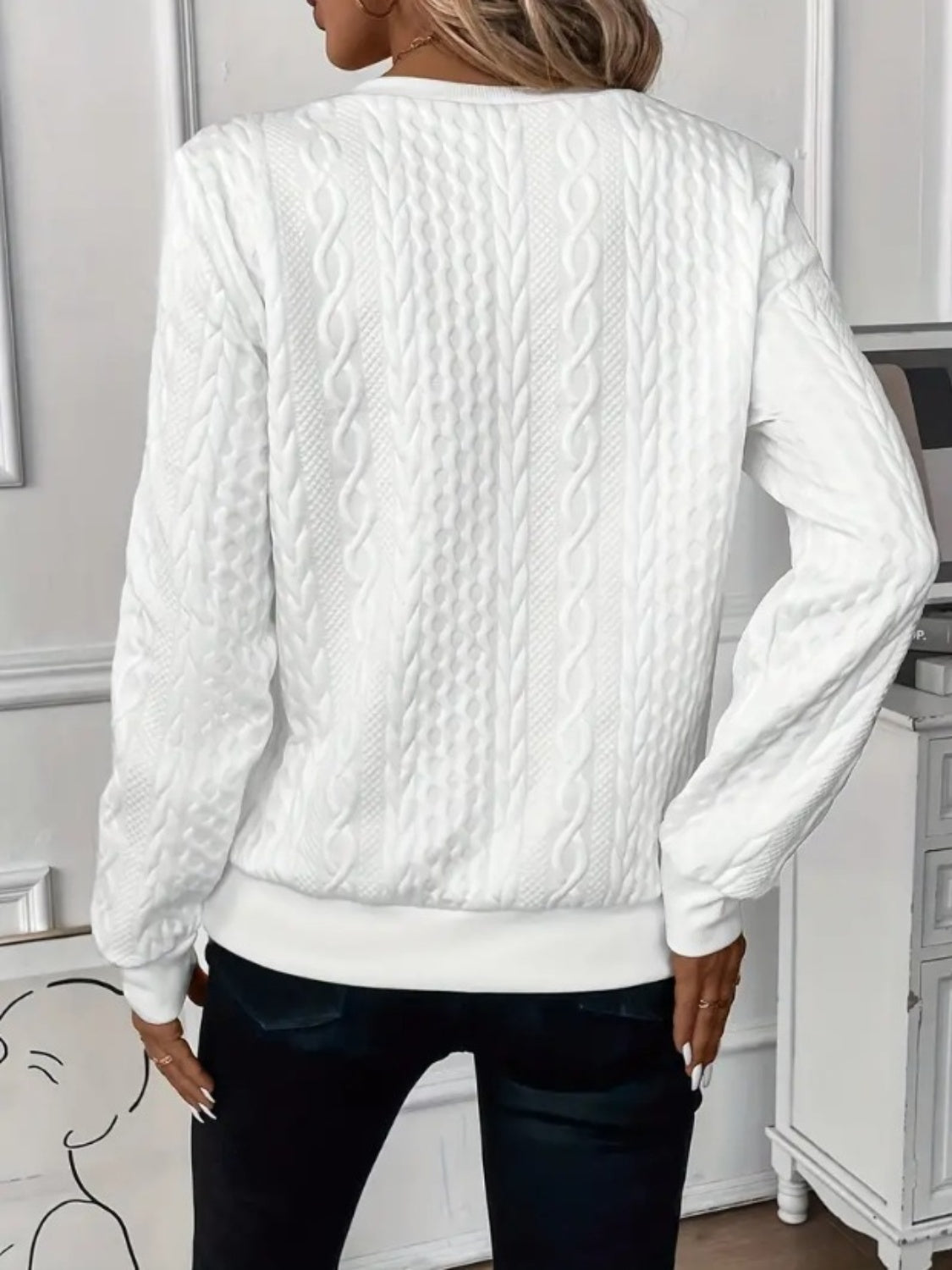 Damen Sweatshirt Halb-Reißverschluss Strukturierter Stoff Leicht Dehnbar 1