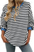 Damen Sweatshirt Rundhals Streifenmuster Baumwolle Lässig 0