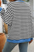Damen Sweatshirt Rundhals Streifenmuster Baumwolle Lässig 1