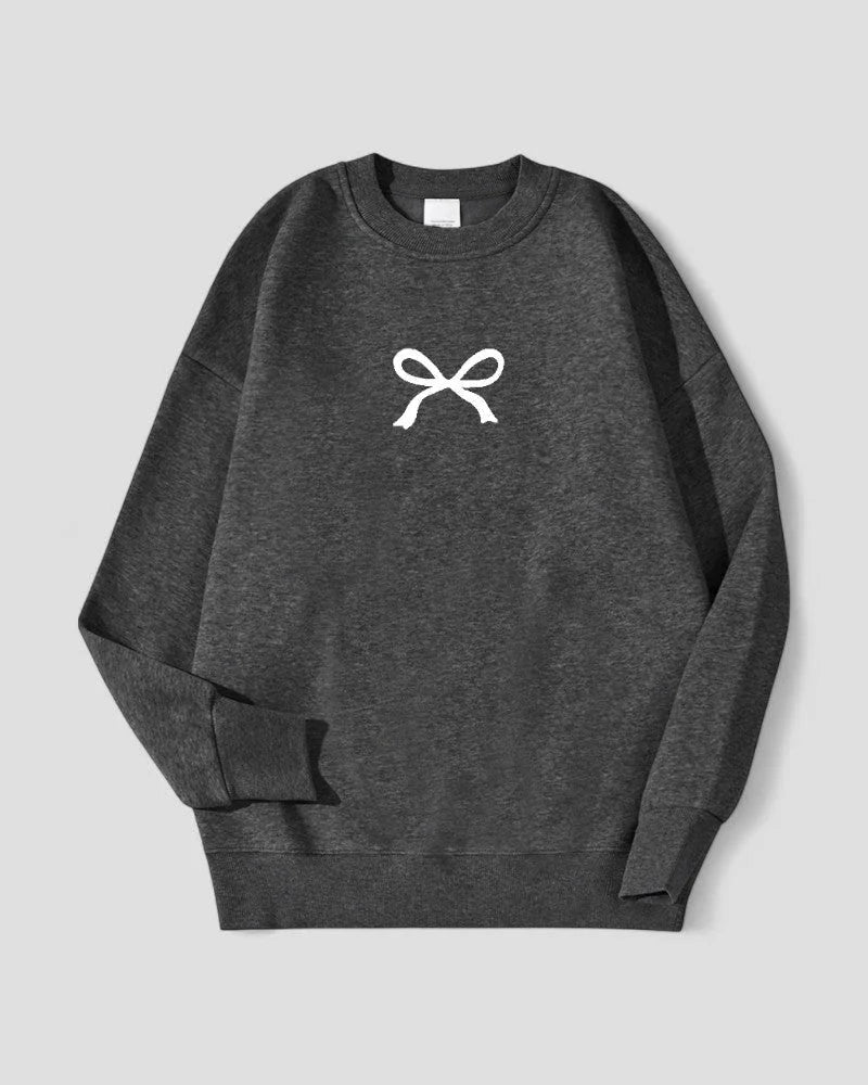 Damen Sweatshirt mit Schleifenmuster Oversized 1