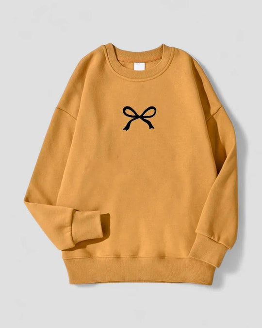 Damen Sweatshirt mit Schleifenmuster Oversized 4