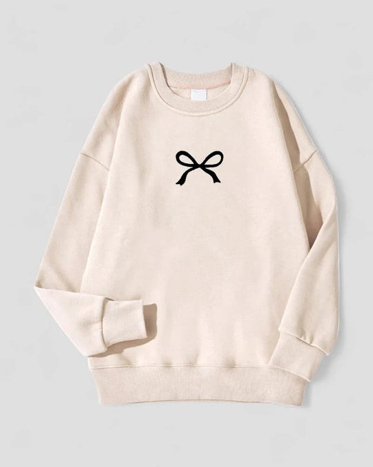 Damen Sweatshirt mit Schleifenmuster Oversized 5