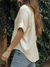 Damen T-Shirt Einfarbig Baumwoll-Leinen-Mix Lässig 2