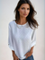 Damen T-Shirt Lässig mit Knopfärmeln aus Texturiertem Stoff 2