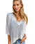 Damen T-Shirt V-Ausschnitt Leichtes Baumwolle Casual Oberteil 0