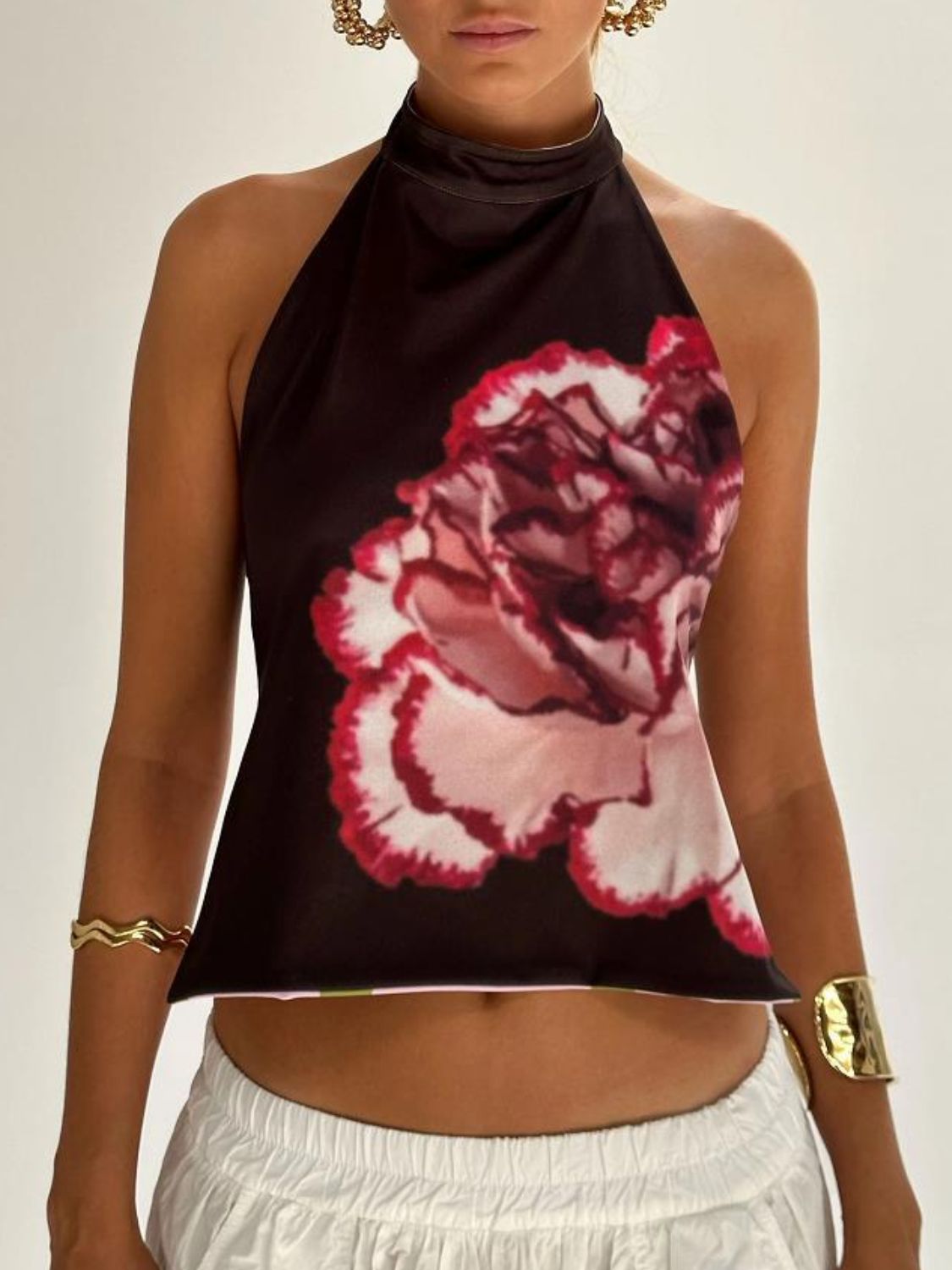 Damen Tanktop mit Rückenausschnitt und Print 10