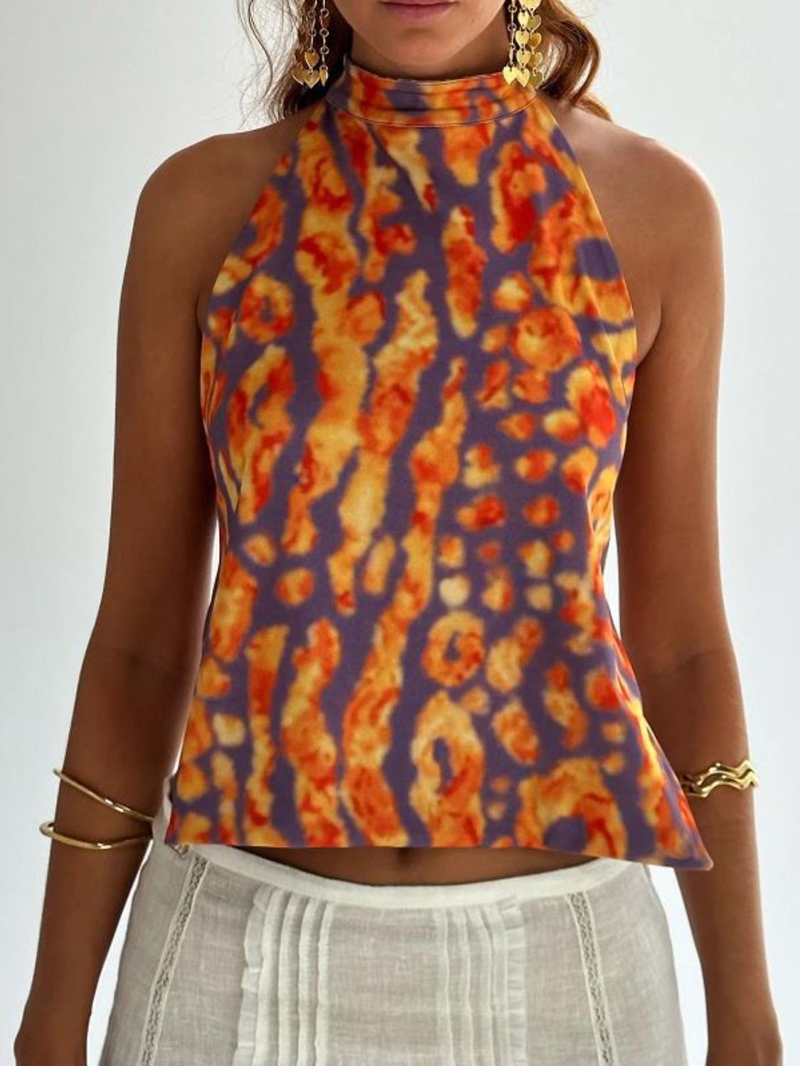 Damen Tanktop mit Rückenausschnitt und Print 13
