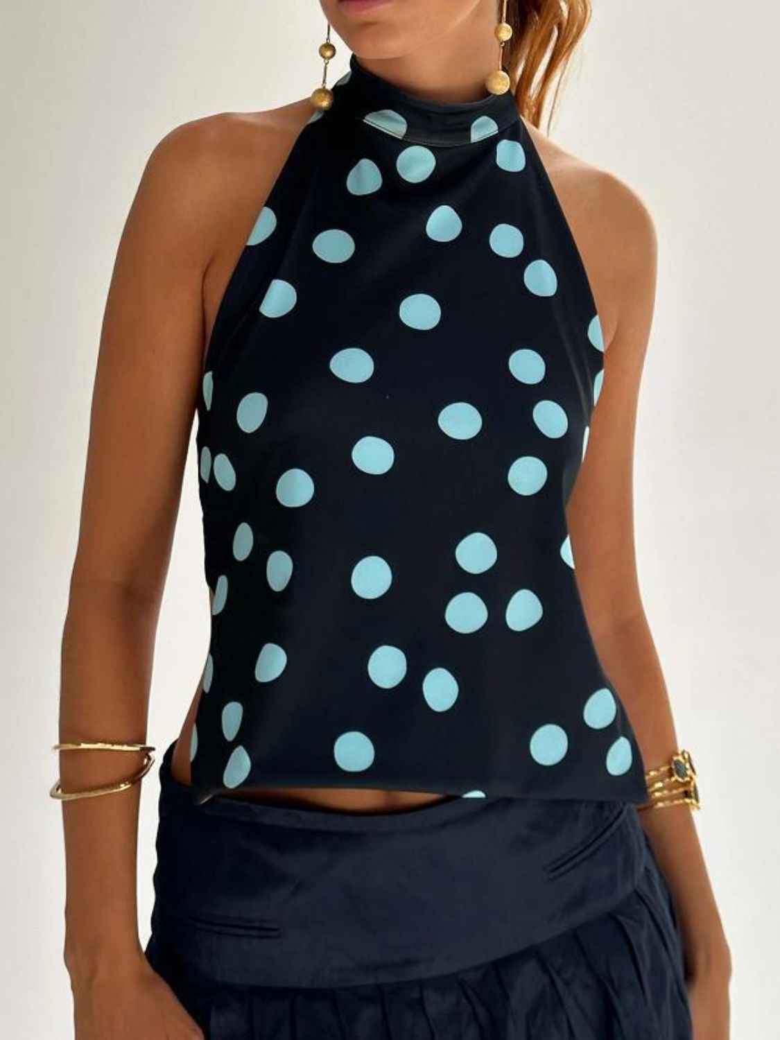 Damen Tanktop mit Rückenausschnitt und Print 4
