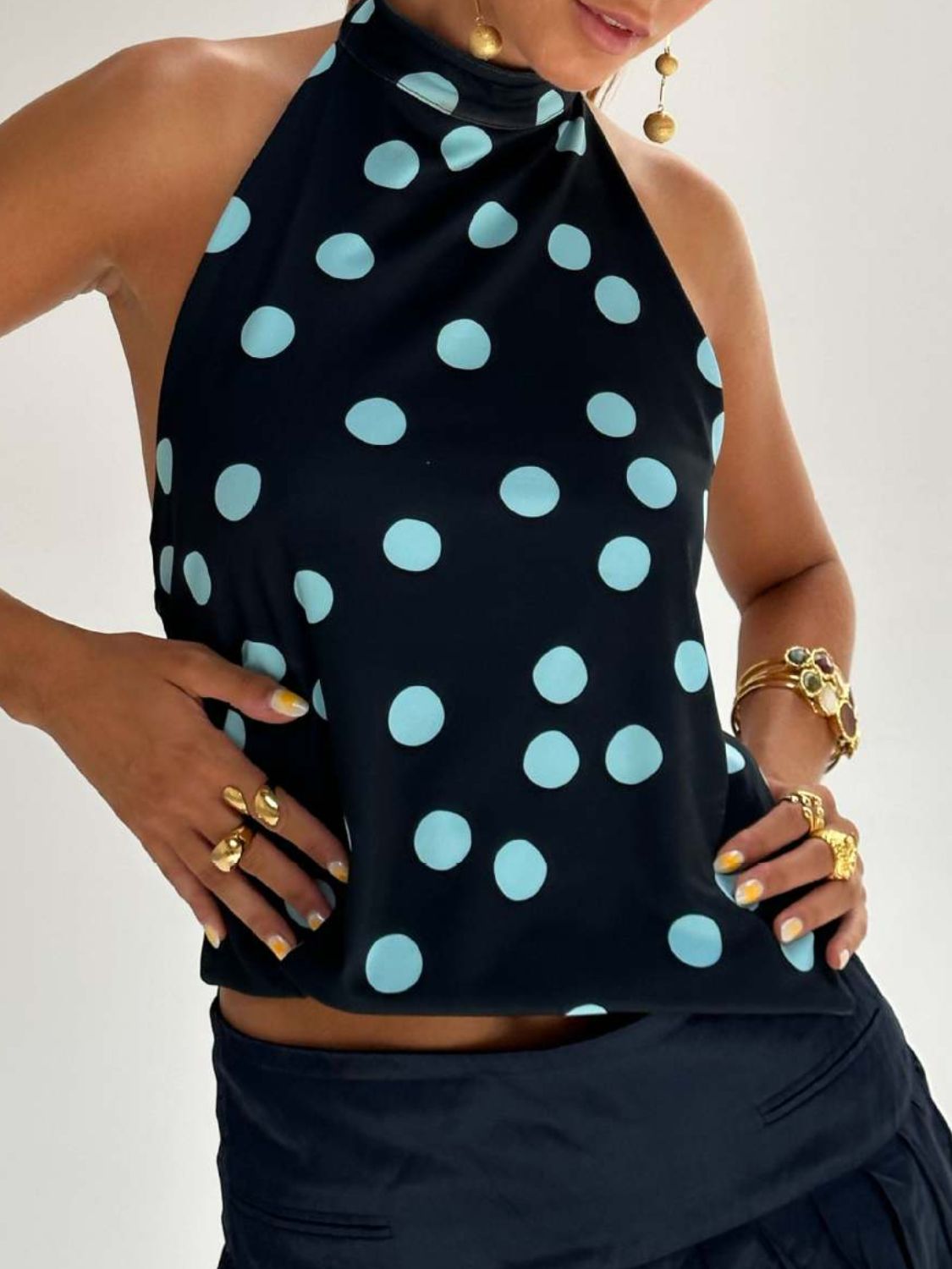 Damen Tanktop mit Rückenausschnitt und Print 6