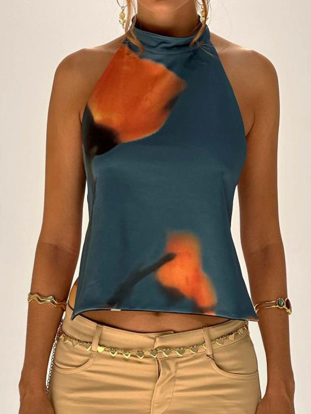 Damen Tanktop mit Rückenausschnitt und Print 9