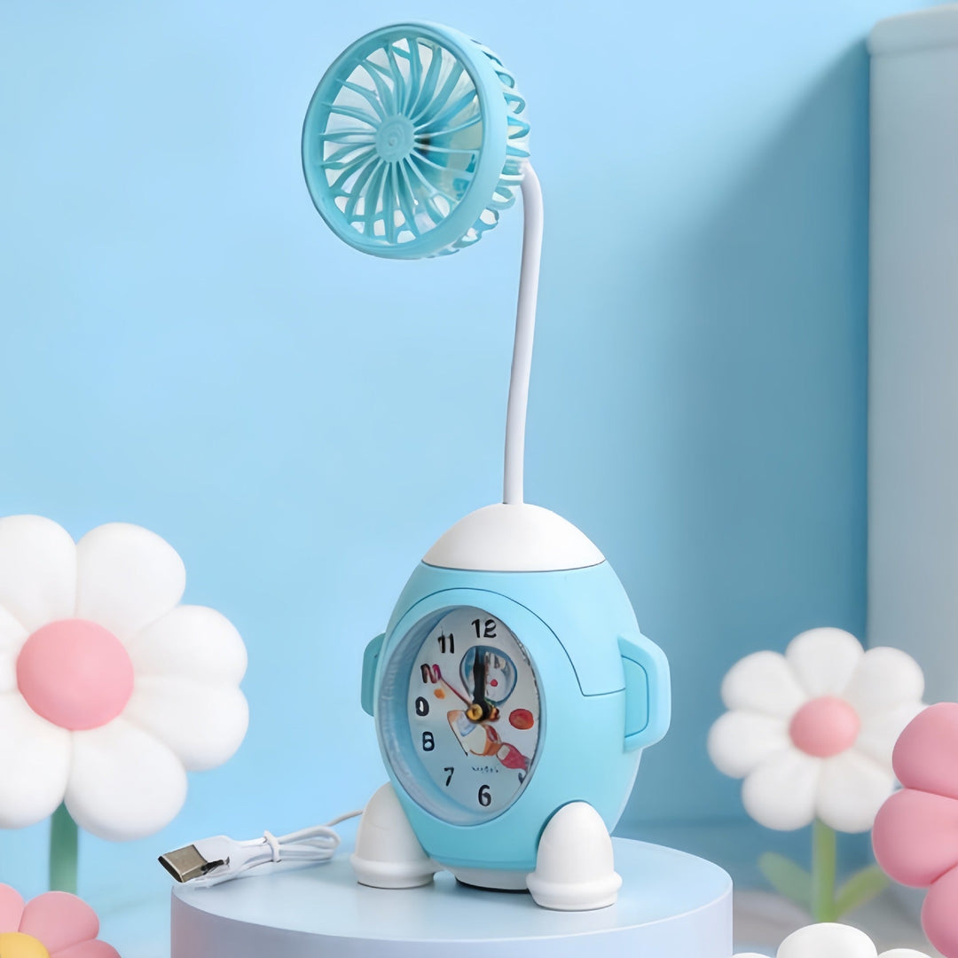 Damen Tischuhr Modern mit Ventilator und Sekundenanzeige für Schlafzimmer und Büro 0