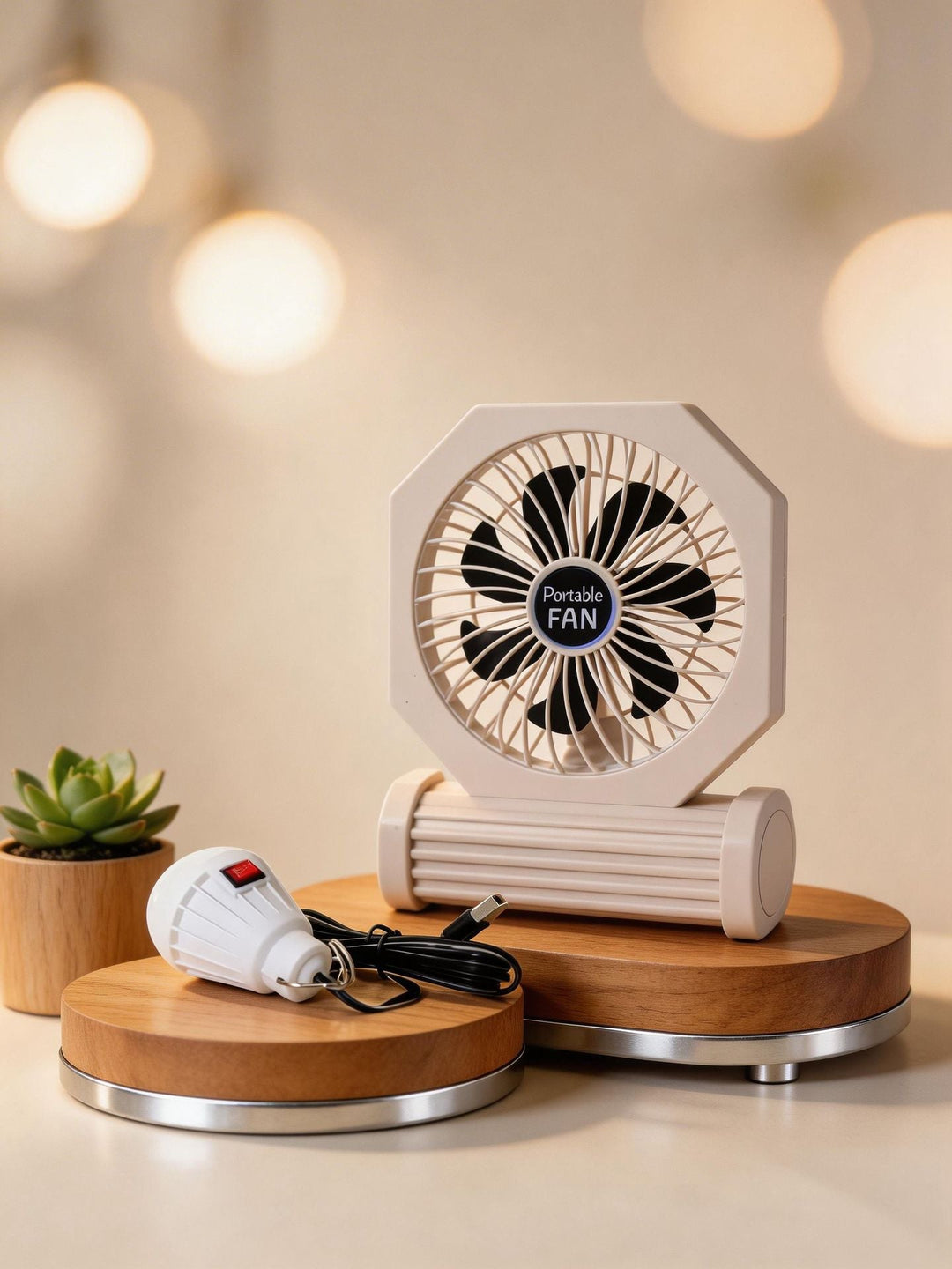 Damen Tischventilator Leise Tragbar mit USB-Anschluss und Modernem Design 0