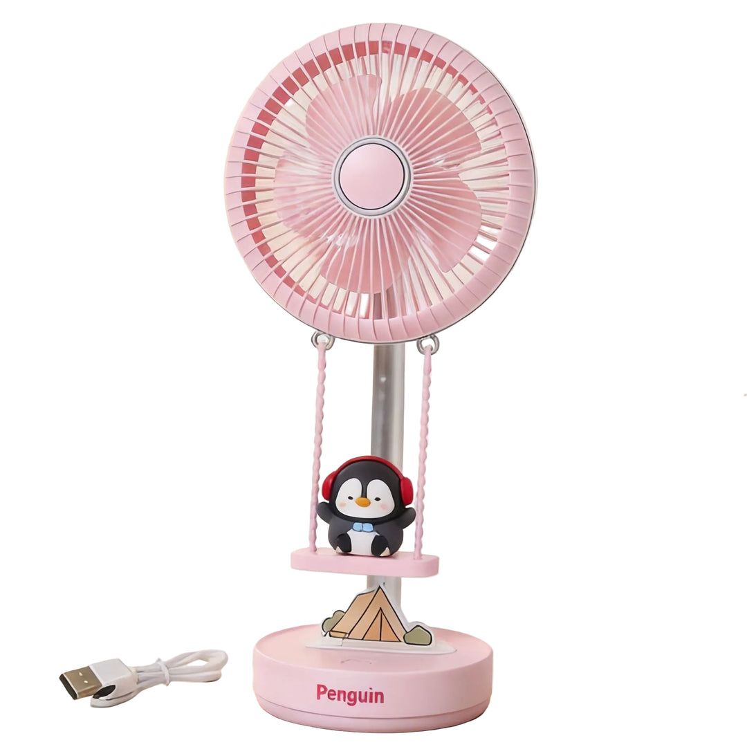 Damen Tischventilator Leise mit Pinguin-Motiv für Schreibtisch und Wohnbereich 5