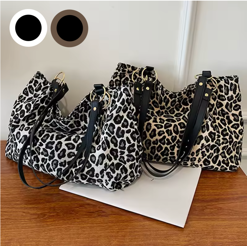 Damen Tote Bag Leopardenmuster aus hochwertigem Canvas 1