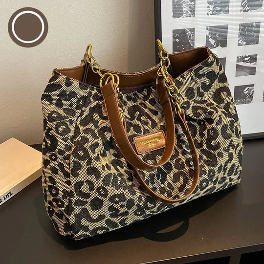 Damen Tote Bag Leopardenmuster aus hochwertigem Canvas 2
